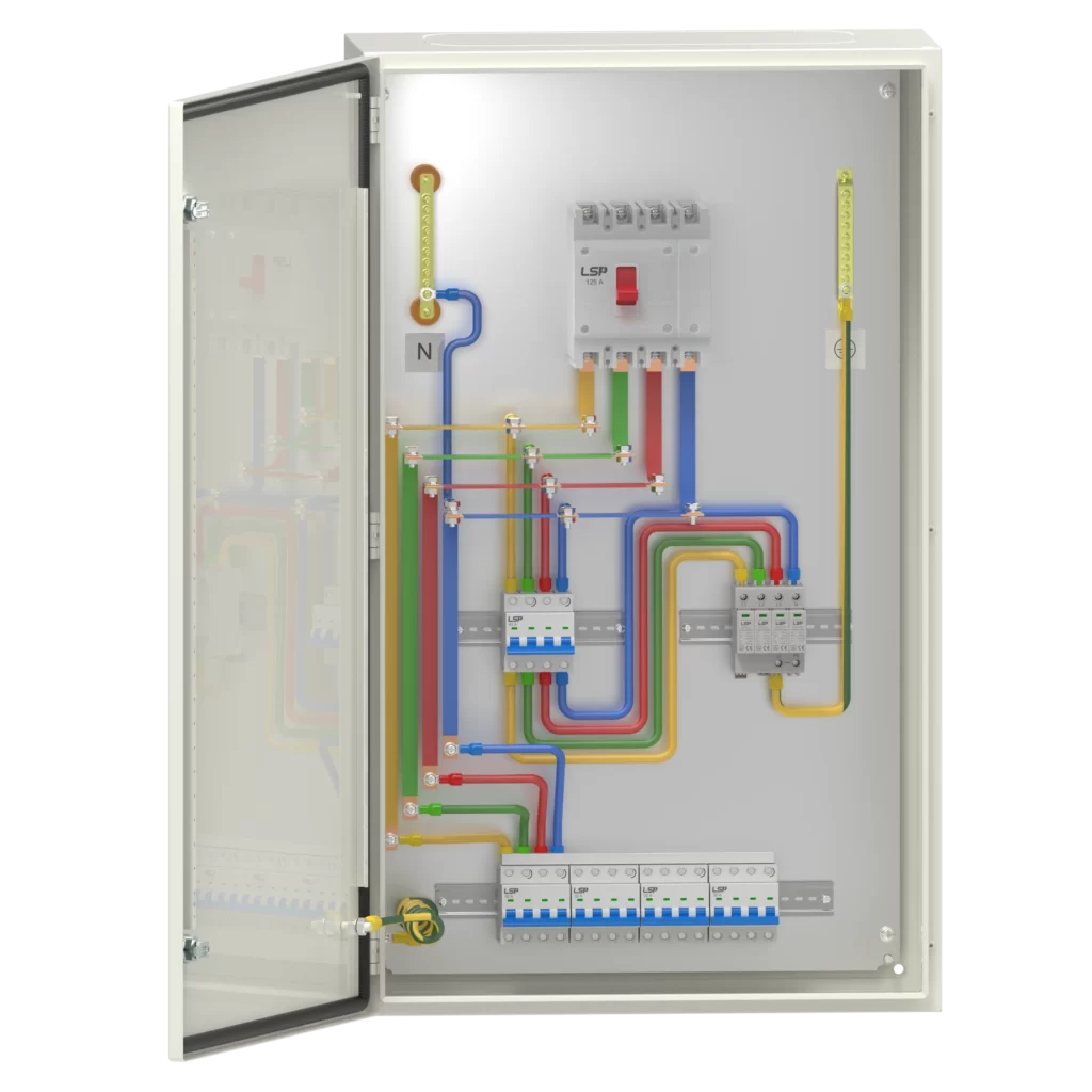 B+C Type 1+2 Surge Protection Device SPD FLP7-275 3+1 for Electrical AC Distribution Board Panel Box Switchboard Cabinet Enclosure